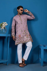 Heavy Embroidered Dusty Pink Kurta