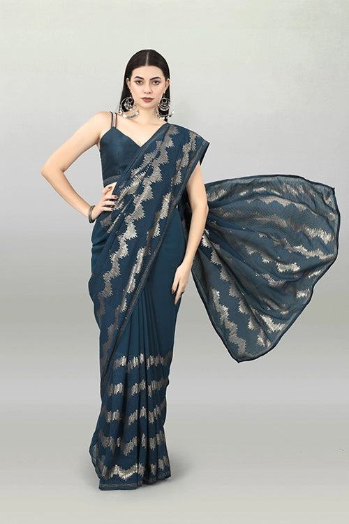 Designer Saree with Matt Sequins