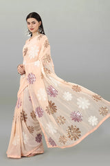 Floral sequin work saree
