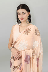 Designer cream saree
