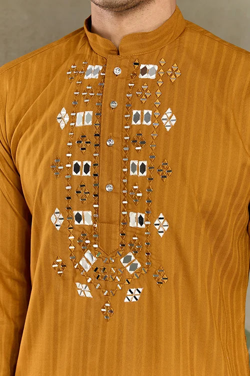 Mirror Kurta Set with Dupatta for Men