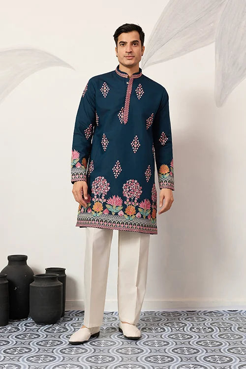 Designer Teal Blue Kurta