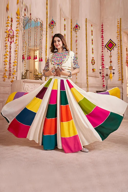 White Chaniya Choli with Jacket