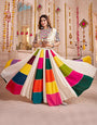 Stylish White Chaniya Choli with Jacket for Navratri Nights