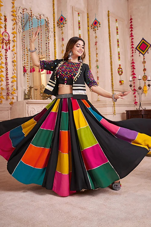 Jacket Style Designer Multi Color Chaniya Choli for Navratri