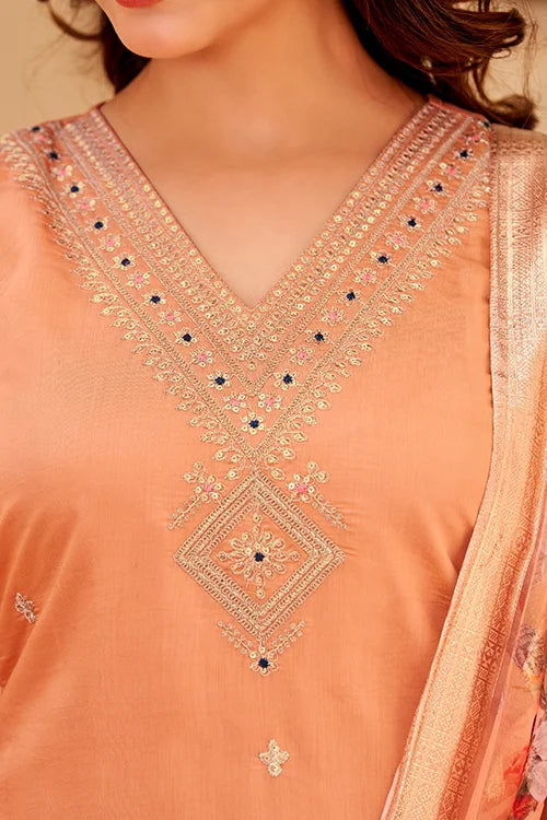 Ethnic Chanderi kurti combo
