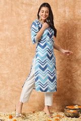 Sky Muslin Kurti Set with Dupatta for Elegant Occasions