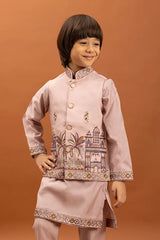 Pink Kids Kurta Koti Set