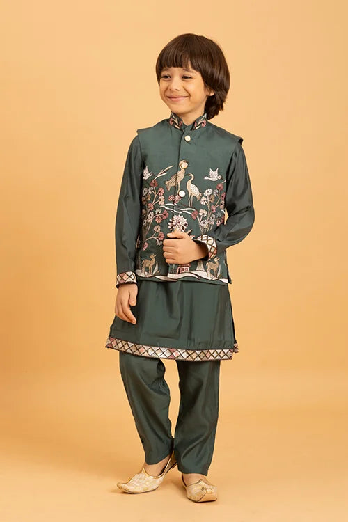 Stylish Green Kurta Pajama for Kids