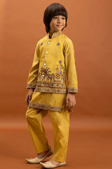 Kids Designer Yellow Koti Kurta