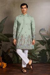 Green Wedding Kurta for Mens