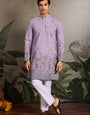 Premium Lavender Embroidered Kurta for Mens Wear