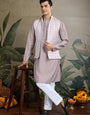Designer Lavender Kurta & Open Koti for Men