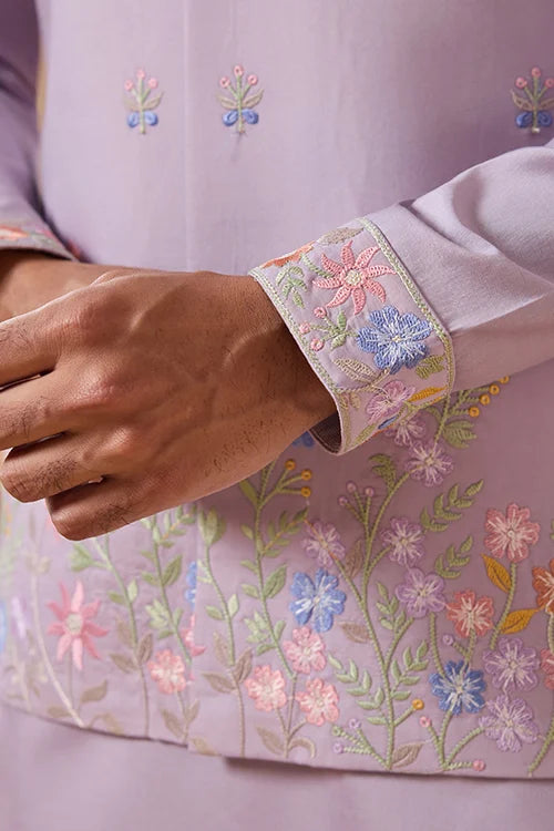 Lavender Mirror Work Kurta