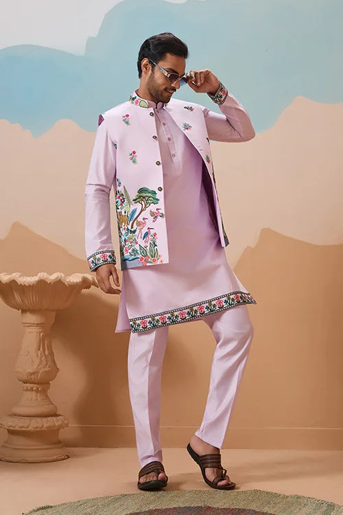 Luxury Lavender Koti Kurta Set