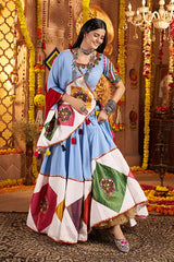 Light Blue Chaniya Choli Design
