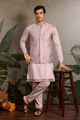 Light Pink Kurta Koti Set