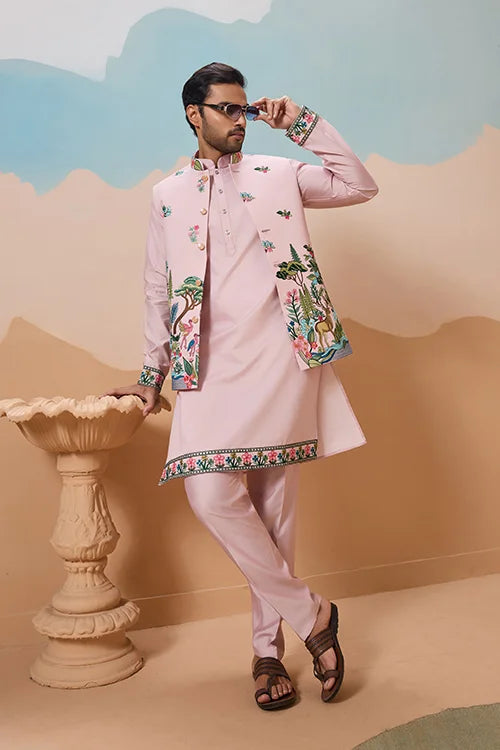 Light Pink Kurta with Koti