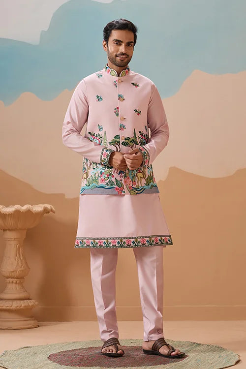 Pink Koti Kurta for Men