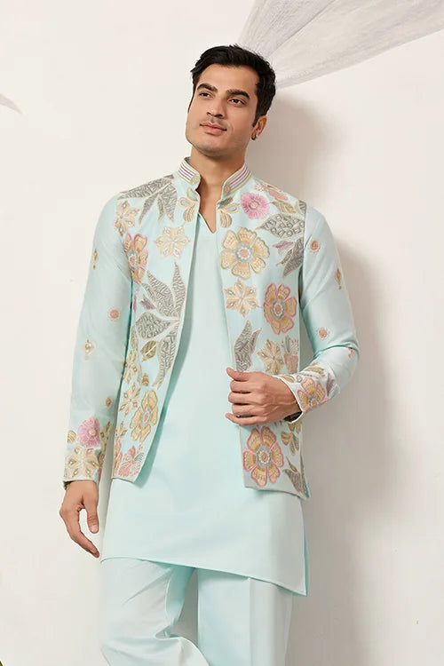 Pista Green Koti Kurta for Men