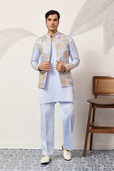 Embroidered Koti Kurta Set