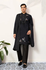 Luxury Navy Blue Kurta Men with Dupatta