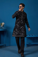 Magic Black Embroidered Kurta Set