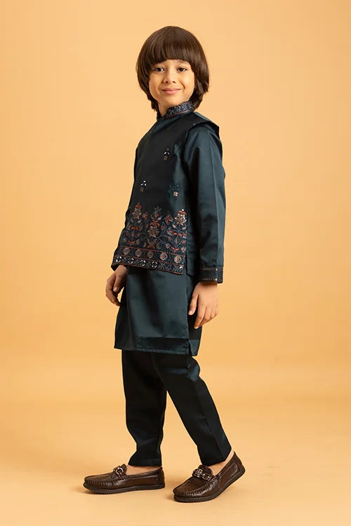 Green Traditional Kids Kurta Set