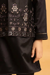 Black Koti Kurta for Boys