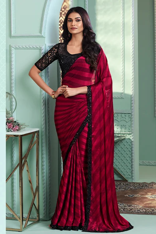 Partuy Wear Fancy Saree With Blouse