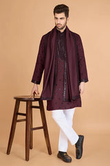 Men's Designer Maroon Kurta