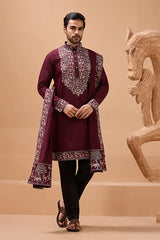 Latest Maroon Kurta and Dupatta