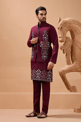 Traditional Maroon Kurta Set