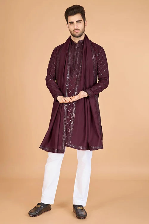 Marron Mens Kurta