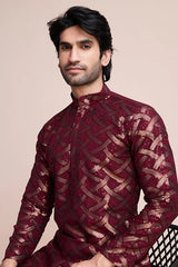 Maroon Silk Kurta for Occasions