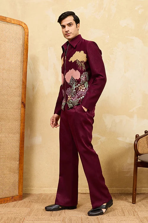 Velvet Bomber Jacket Set for Wedding