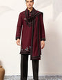 Vibrant Maroon Festive Kurta with Dupatta Set for Groom's Tribe