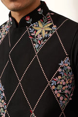 Designer Black Koti Kurta Set