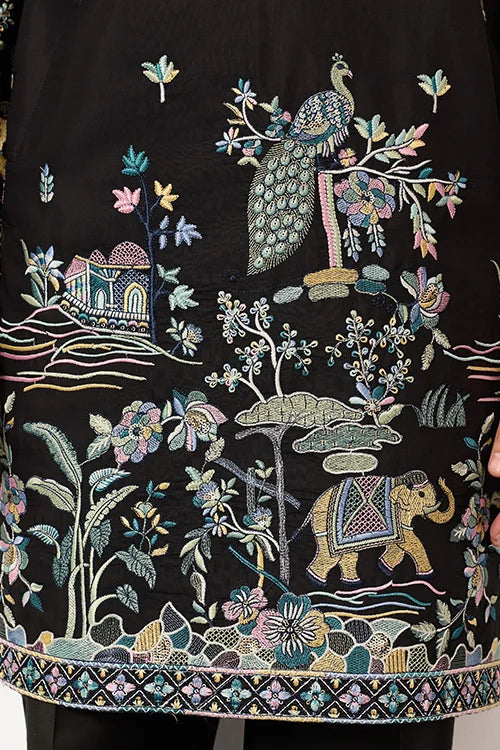 Wedding wear black kurta