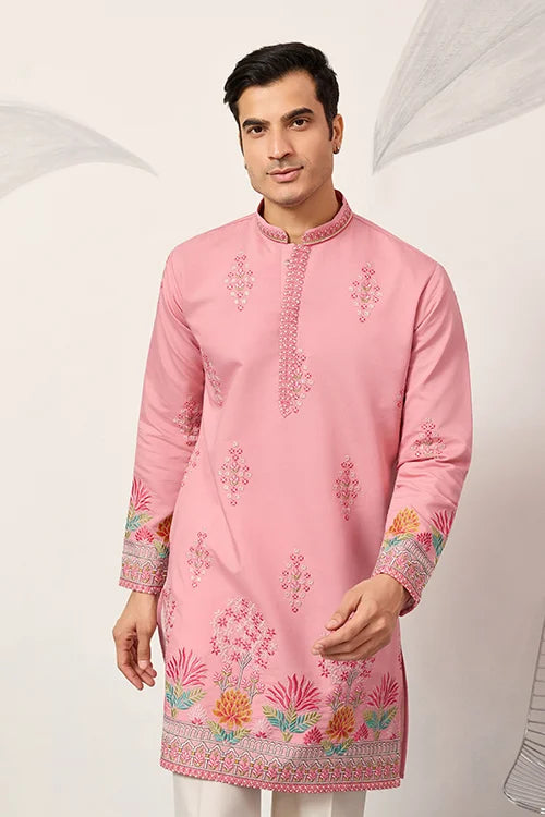 Pink Kurta for Mens