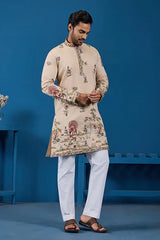 Traditional Beige Kurta for Mens