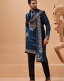 Elegant Teal Blue Kurta with Dupatta for Mens Wear