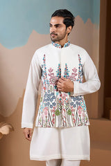 White Silk Koti Kurta