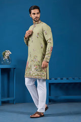 Pista Green Festive Kurta