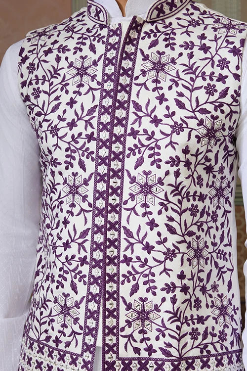 White Silk Kurta Pajama Set