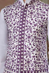 White Silk Kurta Pajama Set