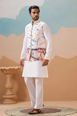 White Wedding Wear Koti Kurta