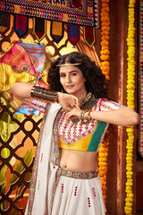 White Navratri Chaniya Choli
