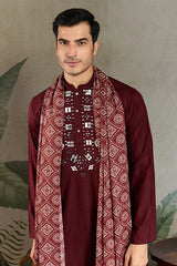 Maroon Kurta with Dupatta