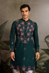 Party Wear Green Kurta